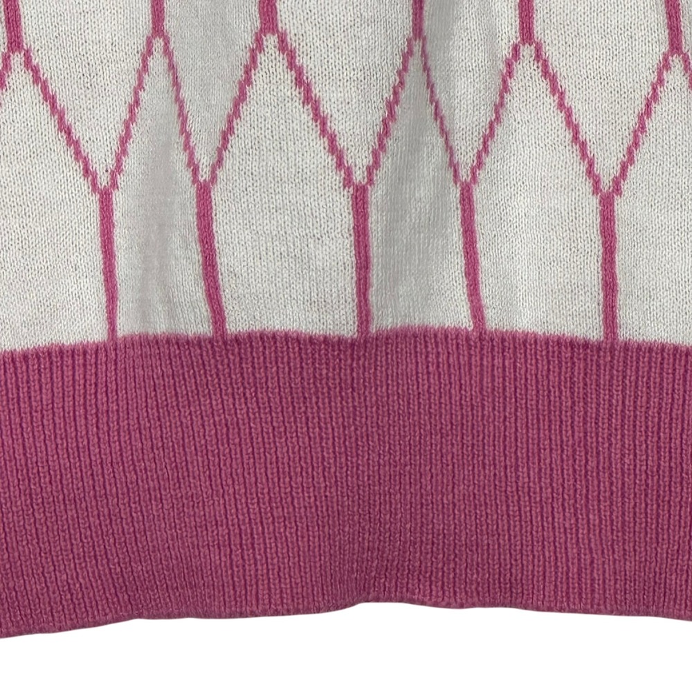 OXKNITSTORE Polo Short Sleeve Mens Knit Top Pink White, Size XL Golf Preppy - Picture 5 of 14